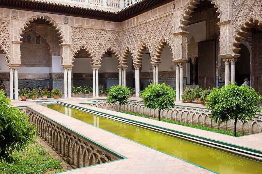 Courtyard of the Maidens in Alcazar Palace of Seville #1 Photograph by Artur Bogacki
