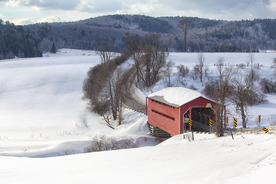 Winter Photograph - Covered Bridge #1 by Eunice Gibb