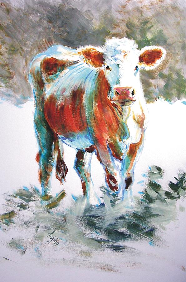 Cow Painting by Mike Jory