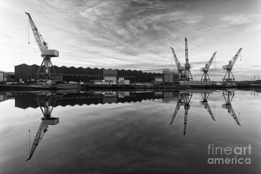 Glasgow Photograph - Cranes on the Clyde  #1 by John Farnan