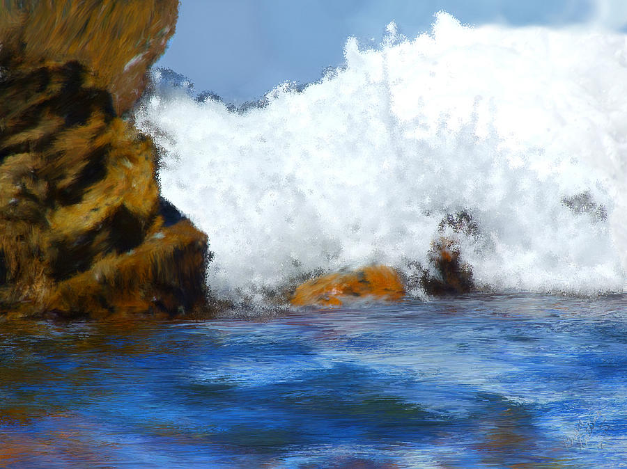 Crashing on the Rocks #1 Painting by Bruce Nutting