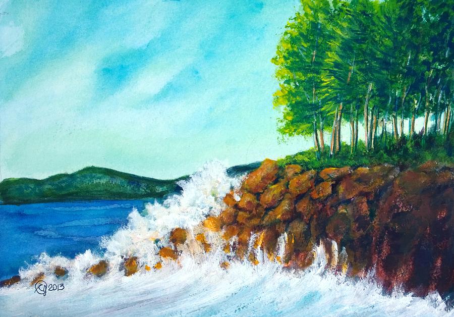 Tree Painting - Crashing Wave #1 by Catherine Jeffrey