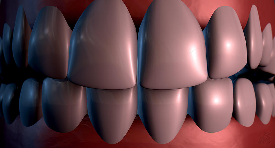 Teeth Digital Art - Creepy Teeth  #1 by Allan Swart