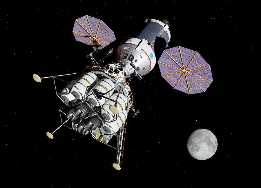 Crew Exploration Vehicle And Lunar Lander #1 Photograph by Walter Myers/science Photo Library