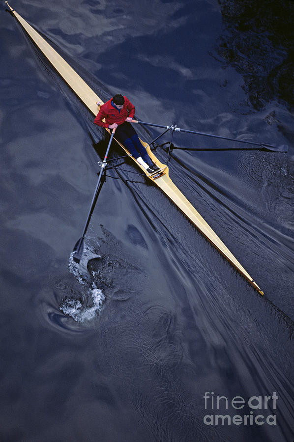 Crewman rowing  #2 Photograph by Jim Corwin