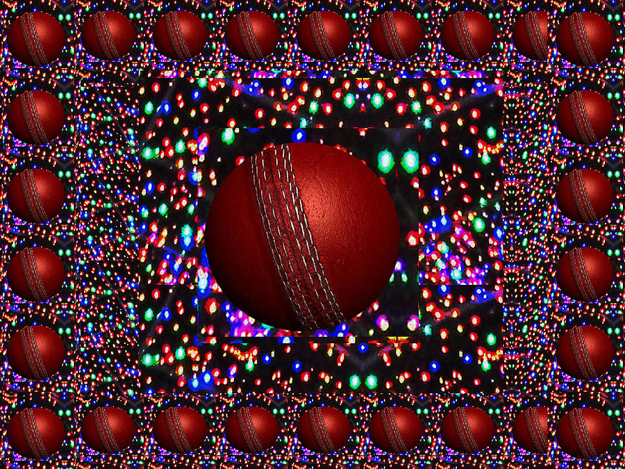 Sports Mixed Media - Cricket Game Play Player Balls Bowl Bowler Catch Red Century Drive Duck Team Australia West Indies E #1 by Navin Joshi