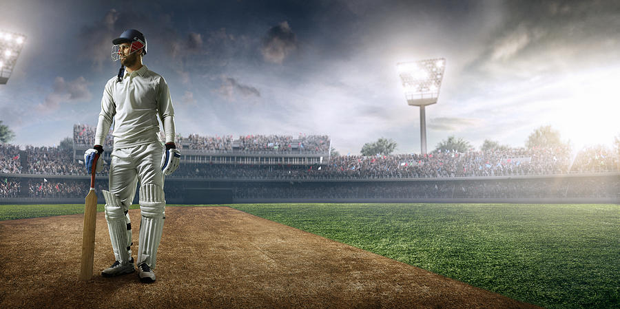 Cricket player batsman on the stadium #1 Photograph by Dmytro Aksonov