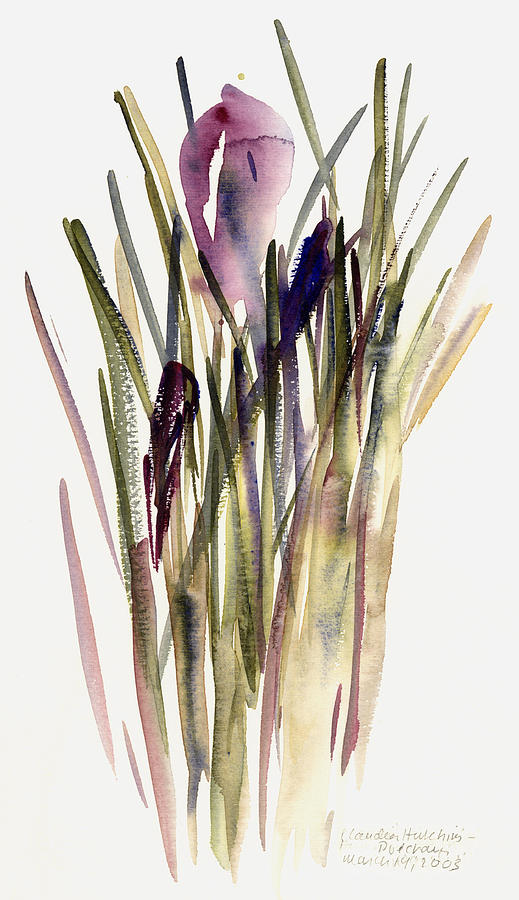 Still Life Painting - Crocus by Claudia Hutchins-Puechavy