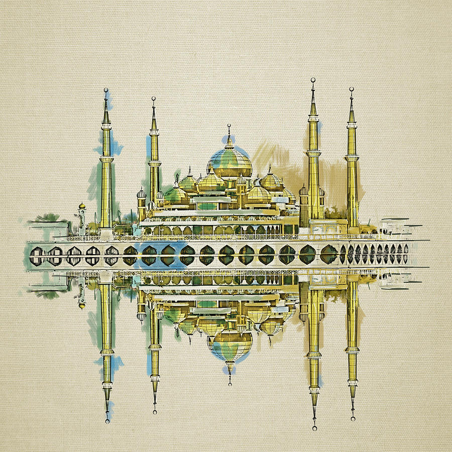 Mosques Painting - Crystal Mosque #1 by Corporate Art Task Force
