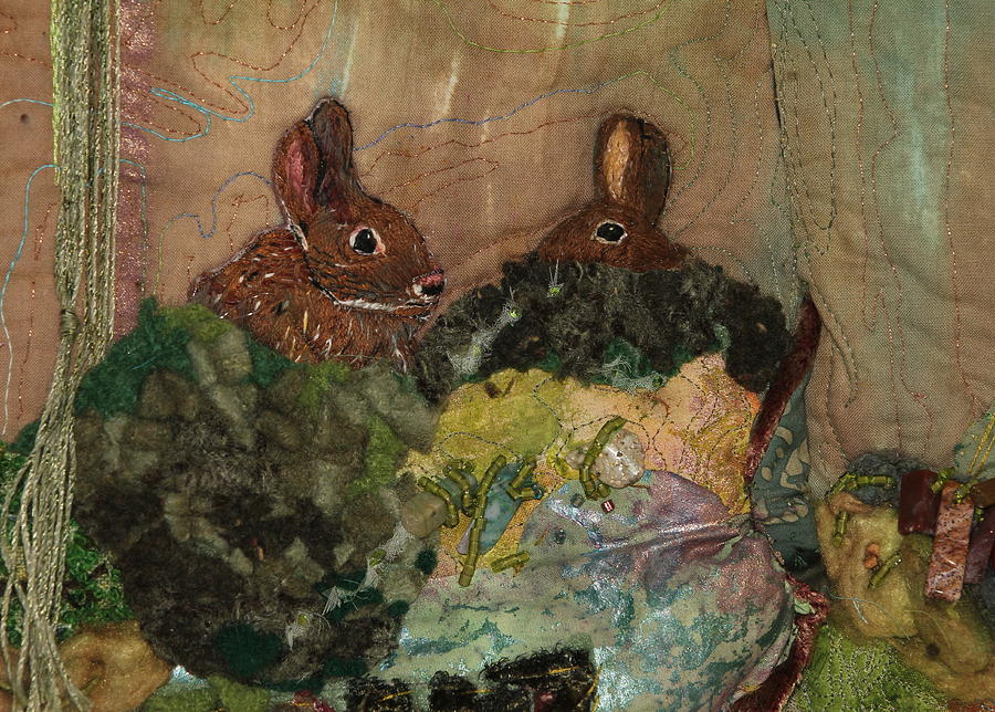 Nature Mixed Media - Bunnies by Pam Reed