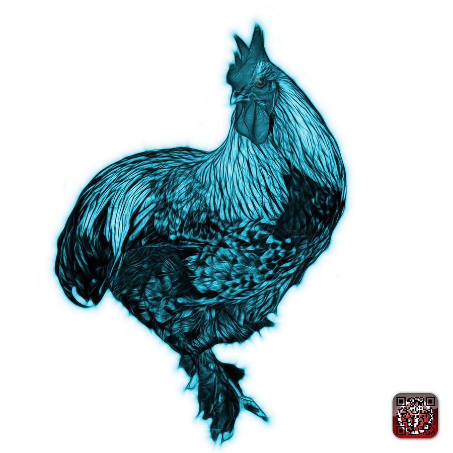 Cyan Rooster - 3166 FS #1 Painting by James Ahn