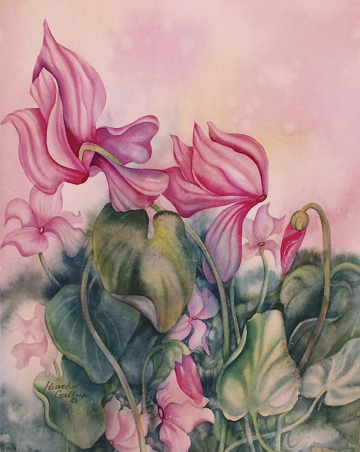 Butterfly Painting - Cyclamen by Heather Gallup Butterfly Painting - Cyclamen by Heather Gallup