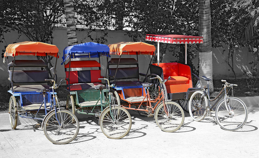 Cycle Rickshaws Photograph by Liz Leyden