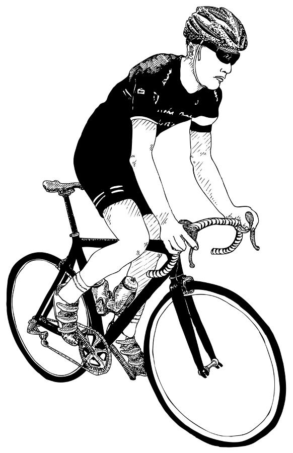 Cyclist Drawing by Karl Addison