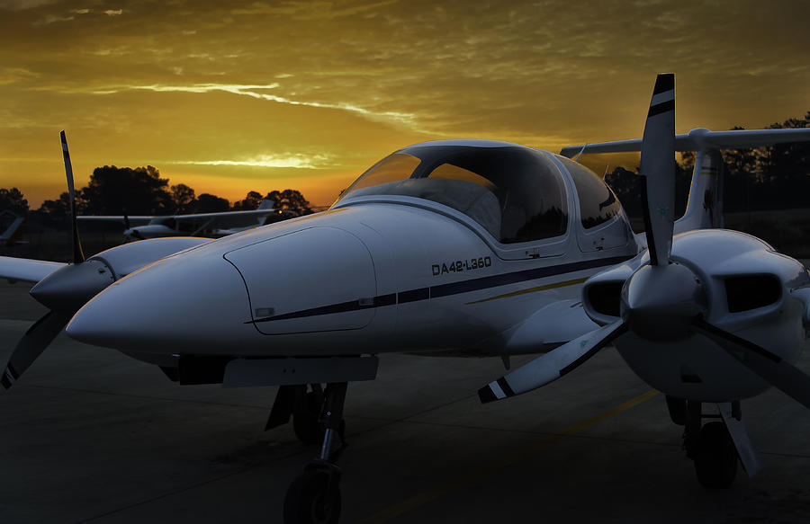 Twin Star Photograph - DA42 in the Morning #2 by Phil And Karen Rispin