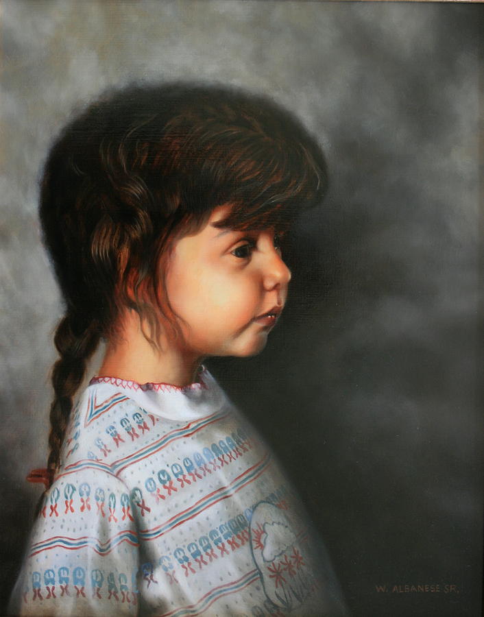 Child Painting - Daddys Little Girl #1 by William Albanese Sr