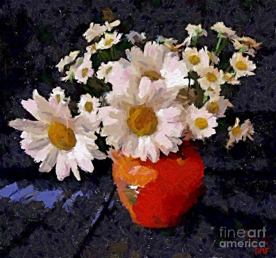 Still Life Painting - Daisies #3 by Dragica  Micki Fortuna