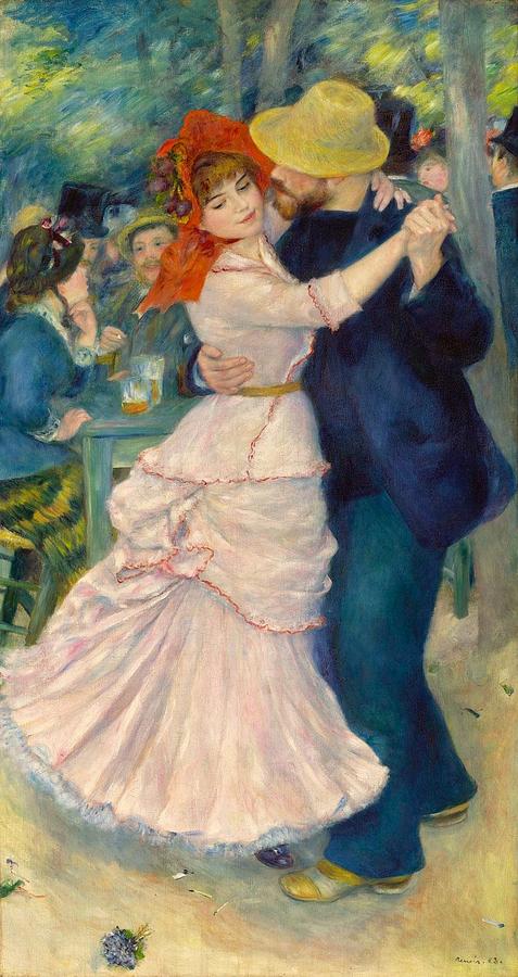 Boston Painting - Dance at Bougival #1 by Pierre-Auguste Renoir