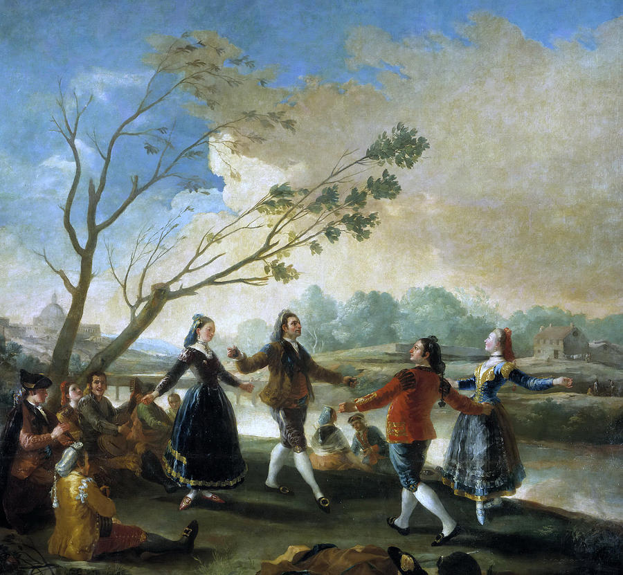 Dance on the Banks of the Manzanares #1 Painting by Francisco Goya