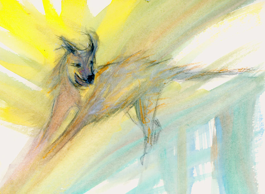 Dog Painting - Dancing through #1 by Suzy Norris