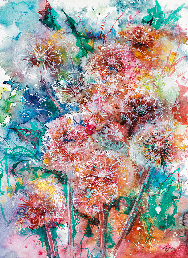 Dandelion Painting by Kovacs Anna Brigitta