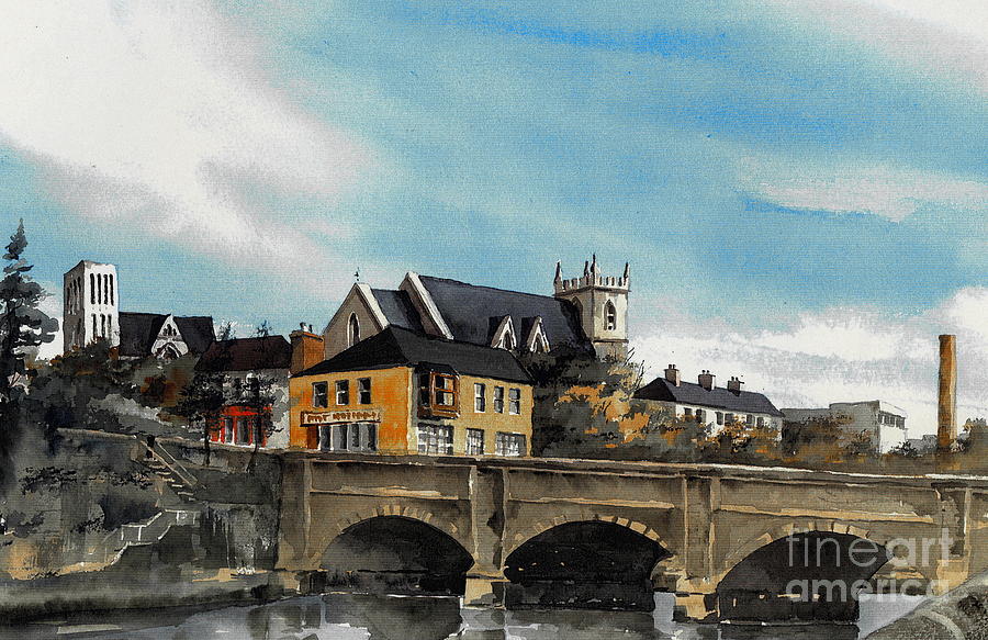 Dargle Bridge Bray  Wicklow #1 Mixed Media by Val Byrne