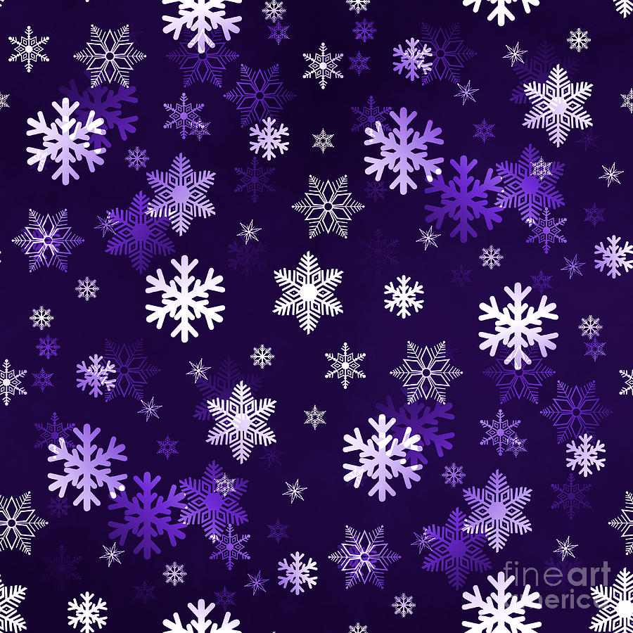 Dark Lilac Snowflakes #1 Digital Art by Henrik Lehnerer