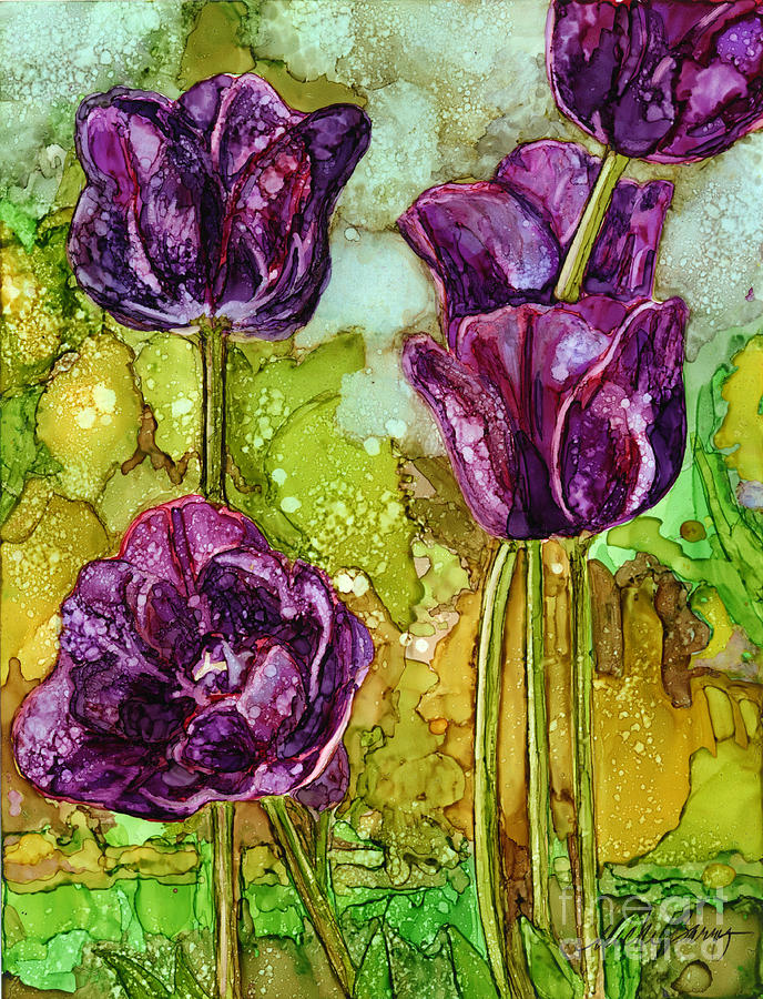 Dark Tulips Painting by Vicki Baun Barry