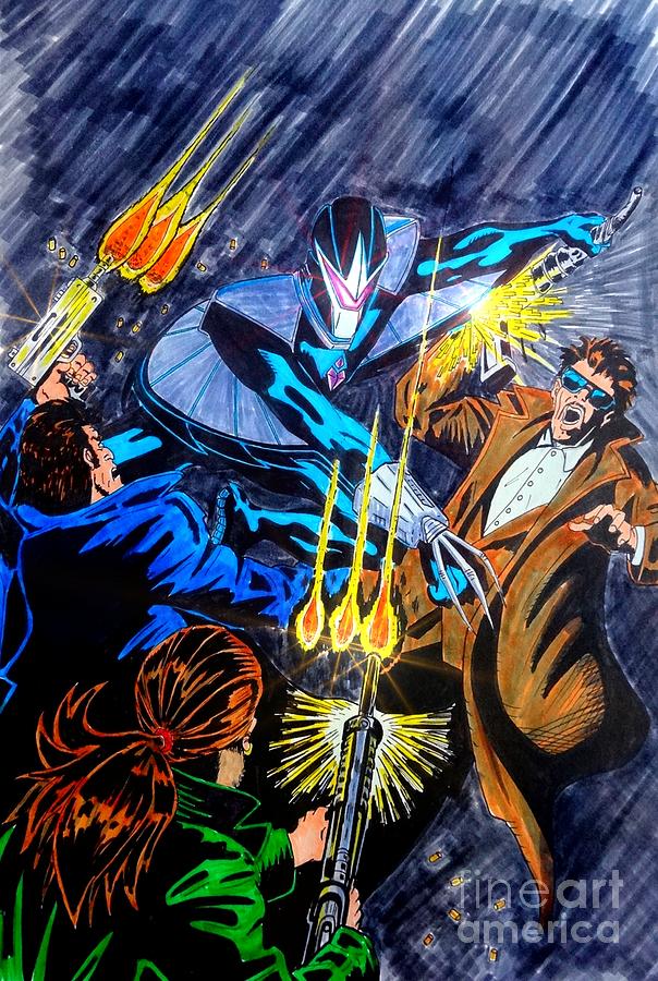 Darkhawk Issue 1 Homage To Mike Manley Drawing