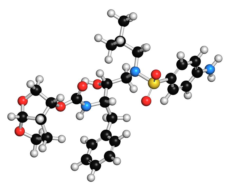 Inhibitor Photograph - Darunavir Hiv Drug Molecule by Molekuul Inhibitor Photograph - Darunavir Hiv Drug Molecule by Molekuul