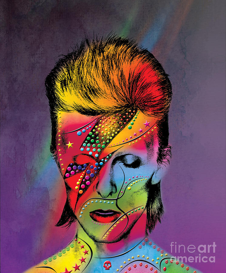 Celebrity Digital Art - David Bowie by Mark Ashkenazi