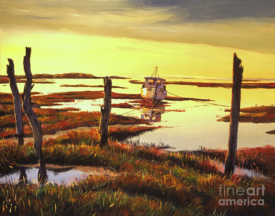 Dawn At Saltmarsh #2 Painting by David Lloyd Glover