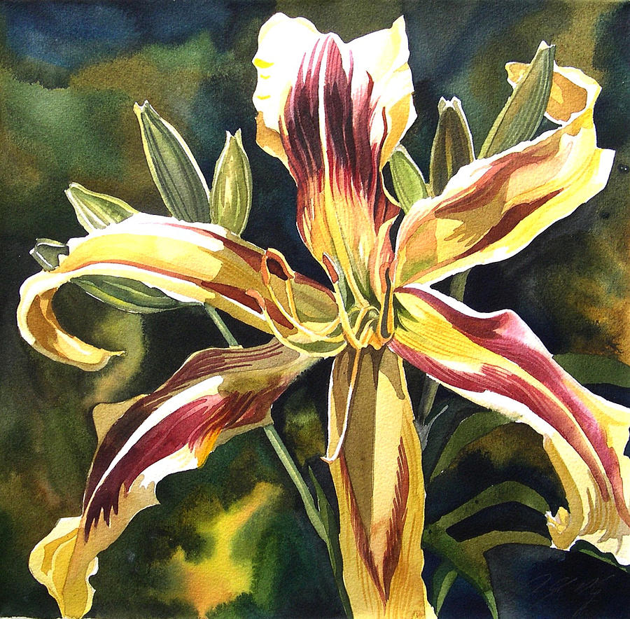 Day Lily #1 Painting by Alfred Ng