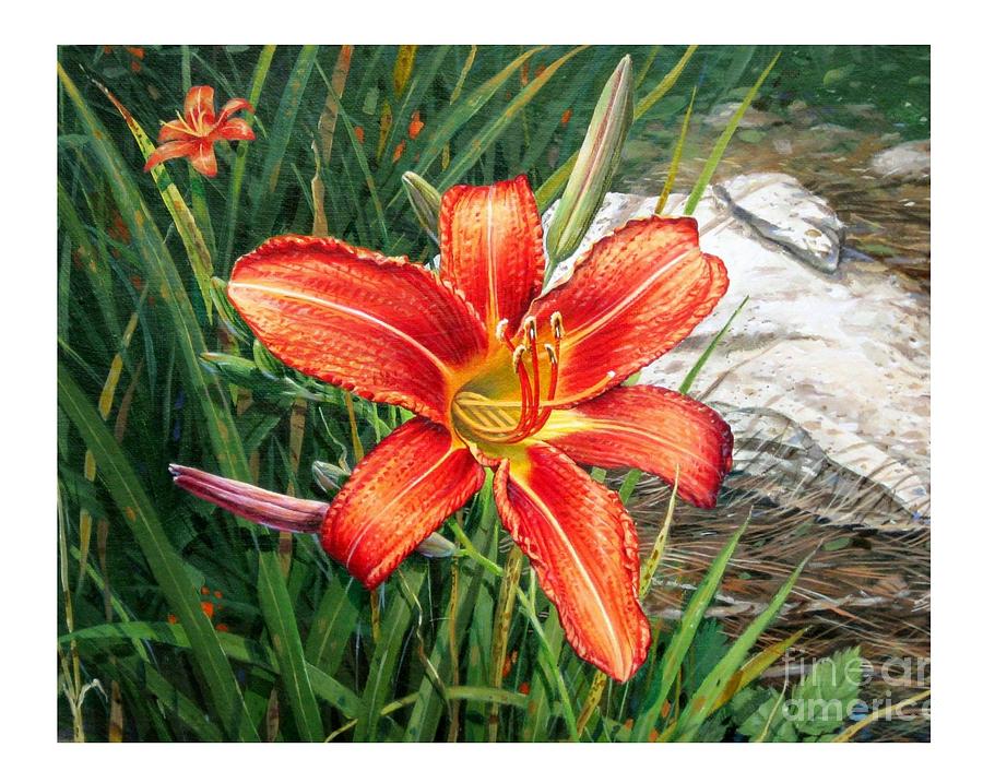 Day Lily #2 Painting by Bob  George