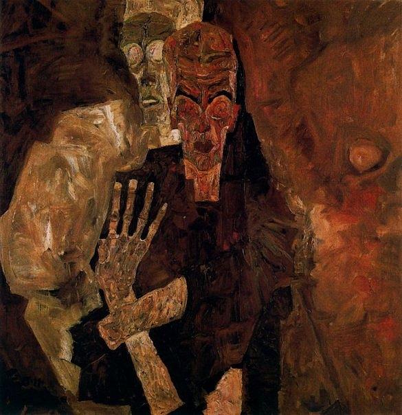 Egon Schiele Painting - Death and Man #1 by Celestial Images