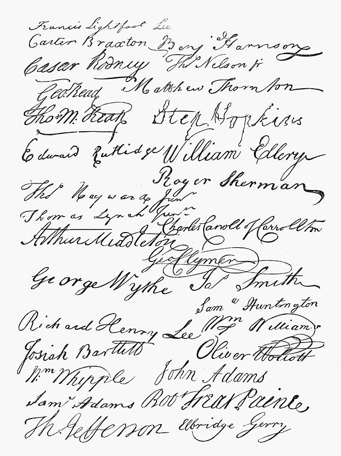 Declaration: Signatures #1 Photograph by Granger