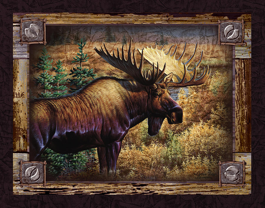 Moose Painting - Deco Moose #1 by JQ Licensing