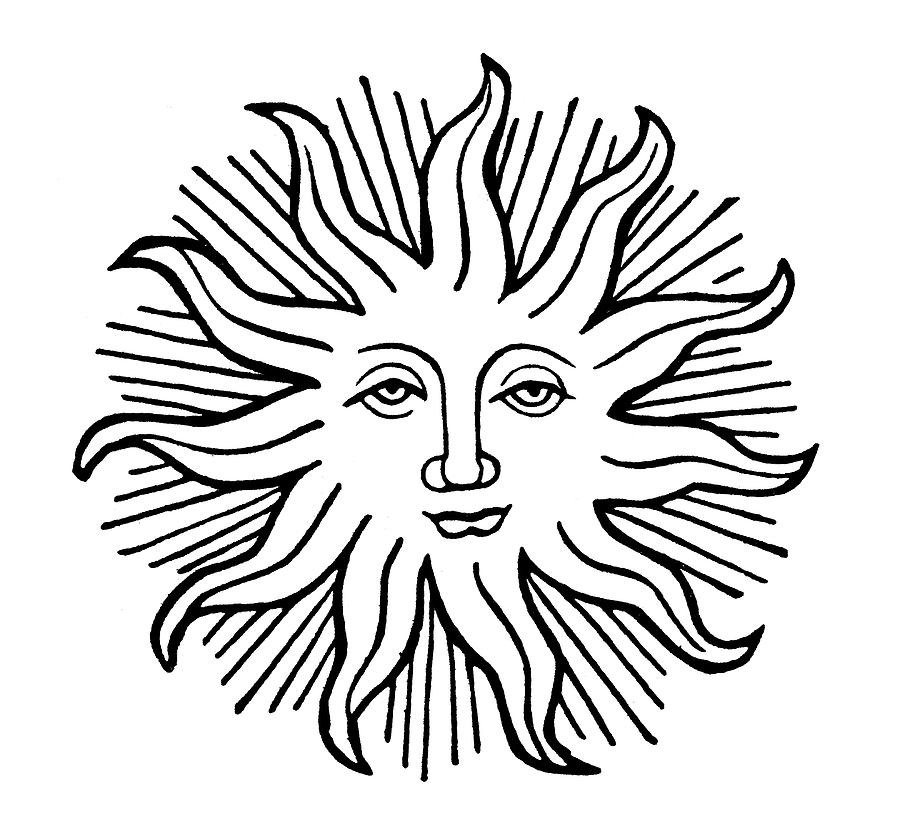 Decorative Sun Face Painting By Granger