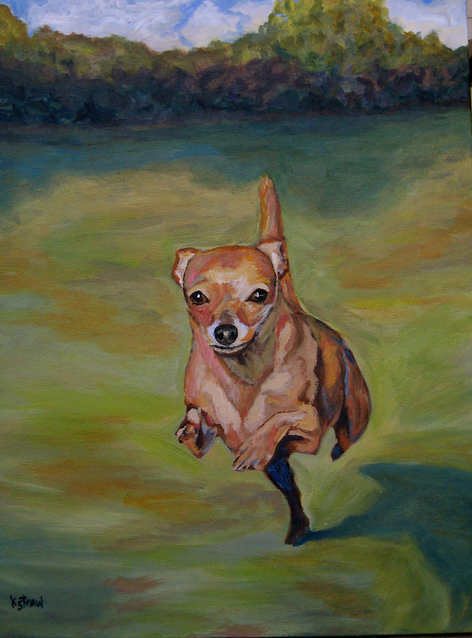 Dog Portrait Painting - Delilah #1 by Kellie Straw