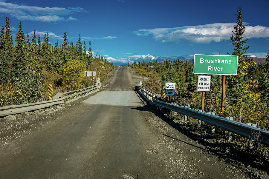 Horizontal Photograph - Denali Highway, Route 8, Bridge Crosses #1 by Panoramic Images