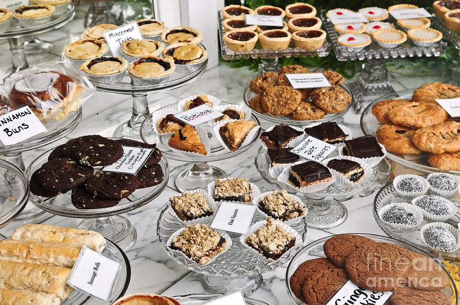 Cookie Photograph - Desserts in bakery window 1 by Elena Elisseeva