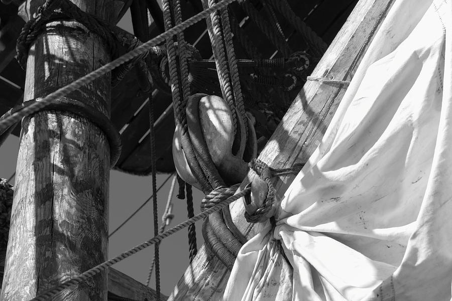 Detail of the rigging - monochrome #2 Photograph by Ulrich Kunst And Bettina Scheidulin