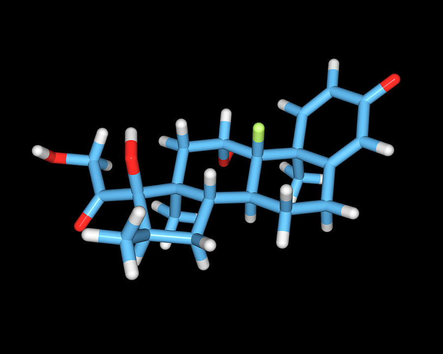 Structure Photograph - Dexamethasone Drug Molecule #1 by Dr Tim Evans