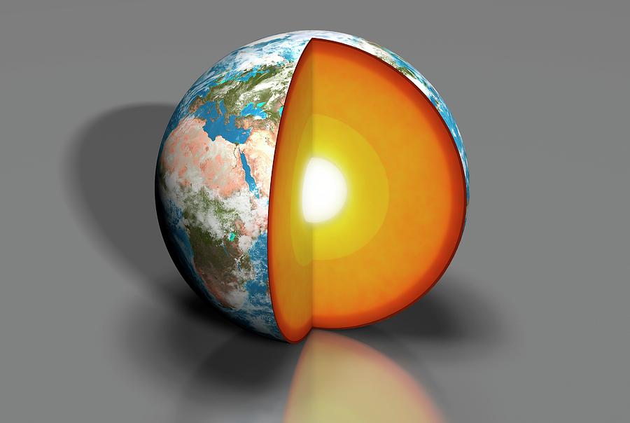Diagram Showing Interior Of The Earth #1 Photograph by Mark Garlick/science Photo Library