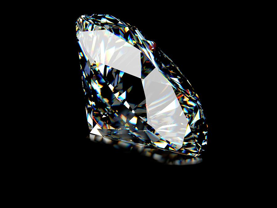 Diamond On Black Background by Sebastian Kaulitzki