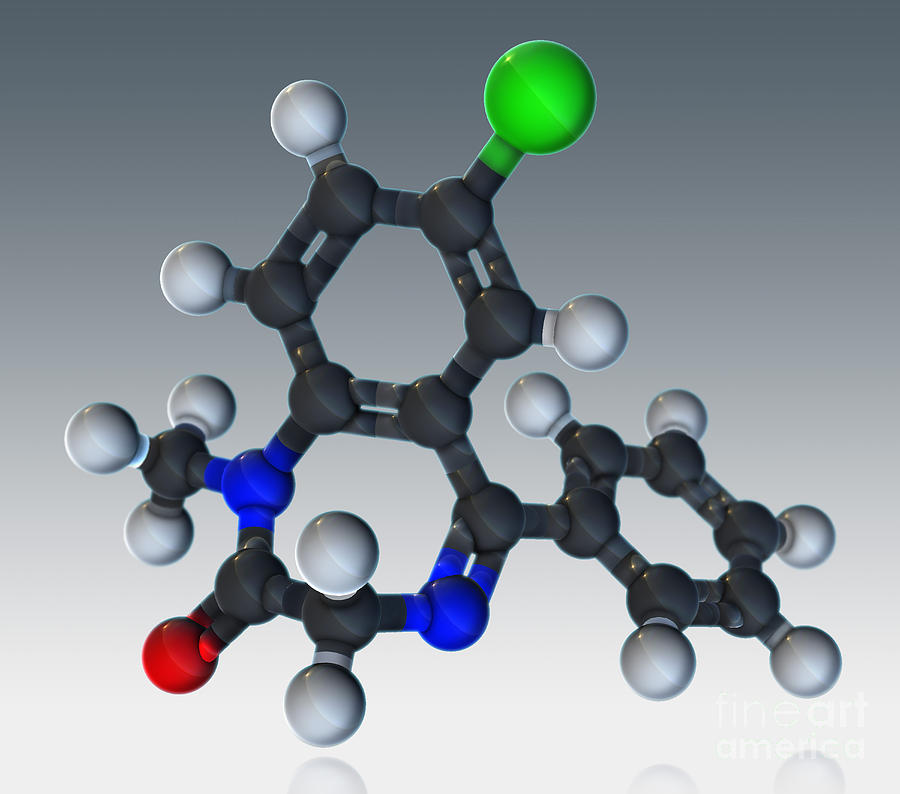 Diazepam Molecular Model #1 Photograph by Evan Oto