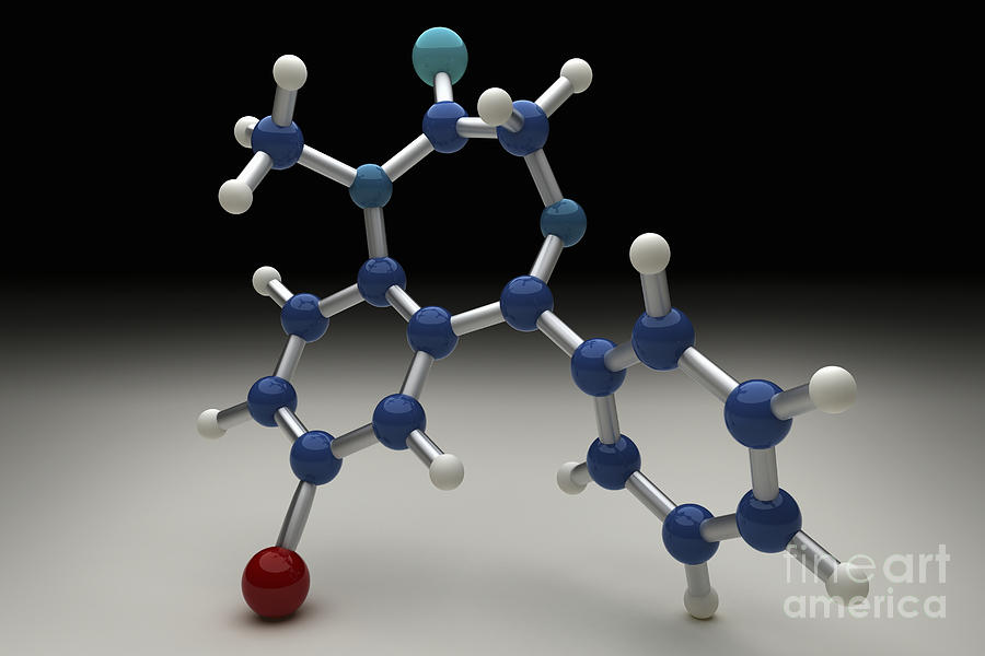 Diazepam Molecule #1 Photograph by Science Picture Co