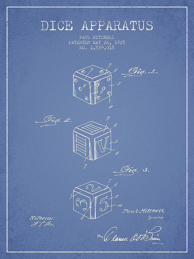 Dice Digital Art - Dice Apparatus Patent from 1925 - Green #1 by Aged Pixel