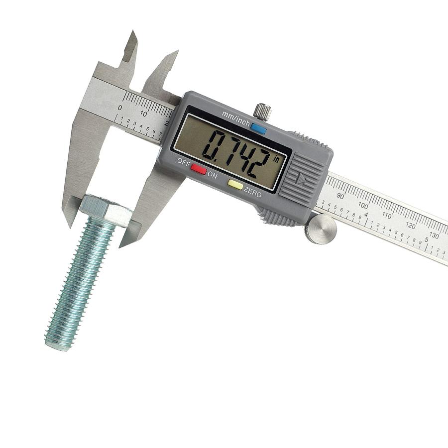 Digital Caliper Measuring A Bolt Photograph by Science Photo Library