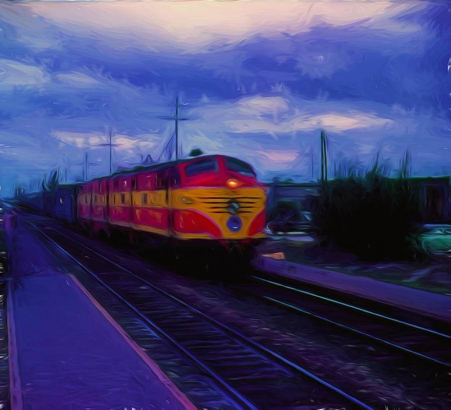 Digital Painting Train  #1 Digital Art by Cathy Anderson
